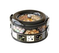 Generisch The - Rotating Wide Opening and Stackable | Divided Serving Tray with Lid | For Family Students Kitchen Office Party Snacks Storage Food Container Kitchen Accessories