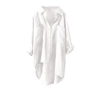 Generisch The Women's Tops Cotton Tournament Your Collarland Just Look Up Blue Dungarees Ladies, White, M
