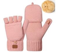 Generisch Thickened Fleece Half Finger Knit for Autumn and Winter, Warm in Cold and Keep Warm, Half Length, Suitable for Writing (One Size)