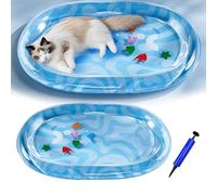 Generisch Thickening Water Mat, Scratch-Resistant, Cat Water Mat, Cat Pool, Cat Cooling Mat with a Bicycle Pump, Keep Pets Cool, Interactive Toy (B, 103 x 77 cm)