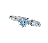 Generisch Thin Rings Zircon Ring Jewelry Fashion Stone Ring for Women Rings Ringling Machine (Blue, Adjustable)