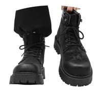 Generisch Timeless British Men's Ankle Boots Raised Fit Work Casual High Top Shoes with Classic Texture for Daily Comfort, black, 7 UK