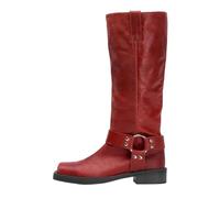 Generisch Timeless Mid-Calf Ankle Boots with Adjustable Strap - Versatile Classic for Cold Seasons Elegant Everyday Look without Frills, red, 5 UK