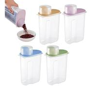 Generisch Tins Set for the Kitchen, 4 Pieces, Transparent, Sealed Airtight Kitchen with Lid, Storage Container - for Sugar, Rice, Cereal, Dry Biscuits, Food Storage