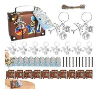 Generisch Tiny Suitcase, Suitcase Party Gift Box, 10 Sets Chocolate Box with Travel Ticket, Zinc Alloy Earth Plane Keychains, Vintage World Travel for Wedding, Bridal Shower