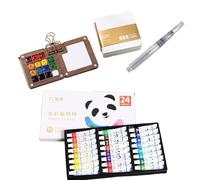 Generisch Tiny Watercolor Set | Portable Travel Watercolor Set | Portable Watercolor Palette Set with Multiple Colours, Travel Watercolor Painting Set with Clip