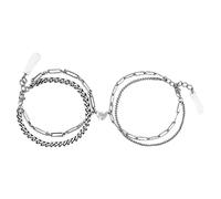 Generisch Titanium Couple Band Love Magnets That Attract Splicing Stacking Eye-catching Steel Ring Bracelets Serious Design Bracelet, one size, Iron, No Gemstone
