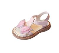 Generisch Toddler Girls Butterfly 3D Rhinestone Butterfly Print Sandals Flowers Wedding Princess Non-Slip Shoes Baby, pink, 12 UK Child