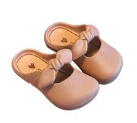 Generisch Toddler Girls Indoor Non-Slip Soft Bottom Bow Baotou Princess Sandals Slippers Men's Slippers, khaki, 8.5 UK