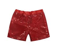 Generisch Toddler Kids Baby Girls Boys Glitter Sequins Elastic Waist Birthday Shorts Pants Party Shorts, red, 13- 14 Years