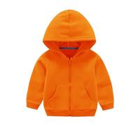 Generisch Toddler Kids Girls Boys Drawstring Pullover with Comfortable Tops Loose Long Sleeve Blouse Soild with Pocket Sweatshirt Coat Summer Boy 80, orange, 12-18 Months