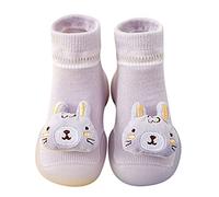 Generisch Toddler Kids Toddler Newborn Baby Boys Girls Shoes First Cute Cartoon Non-Slip Socks Shoes Prewalker Sneaker, purple, 5 UK Child