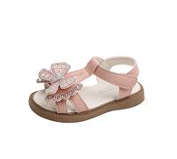 Generisch Toddler Shoes Boys Dress Shoes for Girls Butterfly Rhinestone Party Wedding Princess Daily Wear for Toddlers to Big Kids Kids 32, pink, 12 UK Child