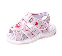 Generisch Toddler Shoes Girls Sandals Flat Non-Slip OpenToe Breathable Soft Comfortable Chicken Flowers Baby Sandals 23, White, 5 UK Child