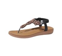 Generisch Toe Post Mules Bohemian Sandals Women's Flip Flops Summer Elegant Slippers Slip On Slippers Summer Shoes Glitter Elastic Band Slingback Sandals Girls Beach Shoes Holiday Slippers, black, 4