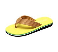 Generisch Toe Separator Men's Thick Sole, Flip Flops, Non-Slip Shower Shoes, Solid Sole, Flip Flops, Wide Feet, Sliding Sandals, Bathroom Slippers, Casual Sliders, Indoor Slippers, yellow, 12 UK