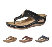 Generisch Toe Separator Sandals, Women's Platform, Slippers, Women's Mules, Wedge Heel Slippers with Thick Sole, Beach Sandals, Comfortable Sliders, Boho Trekking Sandals, Arch Support Slides, Footbed