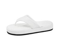 Generisch Toe Separator Women's Black Platform Flip Flop Women's Leather Elegant Non-Slip Toe Sandals Platform Sandals Beach Sandals Faux Leather Flip Flops Toe Separator Bath Slippers Muffin Sandals