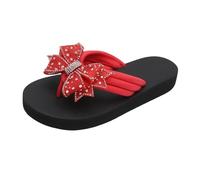 Generisch Toe Separator Women's Elegant Flip Flops Wedge Heel Beach Sandals Lightweight Slippers Slip On Mules Open Summer Shoes Non-Slip Bathing Slippers Casual Outdoor Sandals, red, 5 UK