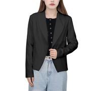 Generisch Top Teenage Girls Formal Jacket Solid Color Lapel Suit Open Front Long Sleeve Top for Kids Girls Size 5 14 Years 54 Minutes, black, 11-12 Years