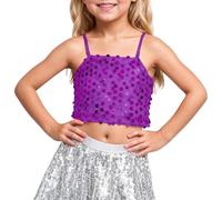 Generisch Tops for girls. The girls' carnival top with adjustable elastic band sequins leaves the belly button free for children from 5 years