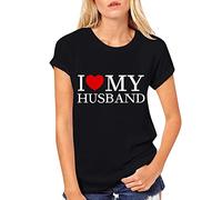 Generisch Tops Valentine's Day T-Neck Sleeves Day Print Short Women Couples Lovers Men's Shirts O Women's Blouse Soft Girl Jewellery, black, XL