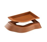Generisch Tortoise Water Dish, ABS, Brown/White, Small (220 g) or Large (650 g), Right-Angle Split Bath for Lizards & Reptiles, Non-Slip Climbing Ramp for Terrarium