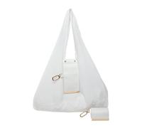 Generisch Tote Bag - Faux Leather 50 x 60 cm, Leather Shopper Spacious Bags for Women, Large Shoulder Handbag with Keyring for Work, Travel, Shopping, Everyday Use, White, Siehe Beschreibung