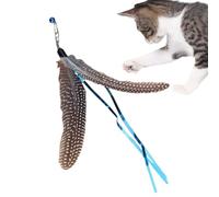 Generisch Toy for House Cats, Interactive Cat Fishing Toy with Feathers, Rotating Windmill Head for Playing in the Study, Bedroom, Living Room