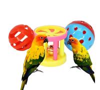 Generisch Toy Hangable Bite Resistant Chew Balls with Bell and Small Holes, Cage Toy, Bite Balls for Budgies and Conures