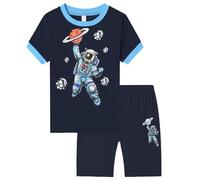 Generisch Tracksuit Children's Jogging Suit Tracksuit Boys Sports Suit Long Sleeve Outfit Set Toddler Children Baby Boys Cartoon Printed Cute Casual T Shirt Grid Shorts Outfits, navy, 8-9 Jahre