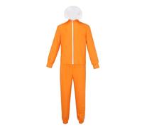 Generisch Tracksuit Men's Plain Sports Suit Jogging Suit Zip Hooded Jacket + Jogging Bottoms Outfit Set Sportswear Fancy Dress Costumes Orange Prisoner Costume Cosplay, orange, S
