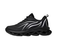 Generisch Trainers Men's Sports Shoes Fashion Lace Mesh Breathable Lightweight Running Shoes Casual Trend Sneakers Walking Shoes Outdoor Fitness, black, 9.5 UK