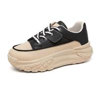 Generisch Trainers Women's 2026 Fashionable Platform Trainers for Women, Comfortable Lace-Up Canvas Shoes for Everyday Use, Lightweight, Breathable Slip Walking Shoes, black, 4 UK