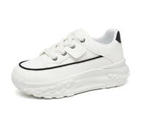 Generisch Trainers Women's 2026 Fashionable Platform Trainers for Women, Comfortable Lace-Up Canvas Shoes for Everyday Use, Lightweight, Breathable Slip Walking Shoes, White, 4 UK