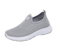 Generisch Trainers Women's Autumn Mesh Breathable Flat Shoes Orthopaedic Sports Shoes with Soft Footbed without Laces Trainers Lightweight Walking Shoes Memory Foam Outdoor Leisure Shoes, gray, 36 EU