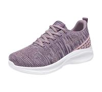 Generisch Trainers Women's Beige 41, Women's Spring and Casual Shoes Flying Woven, Orthopaedic Lightweight Platform Sports Breathable Sports Shoes Black Wedge Heel Shoes, purple, 7 UK