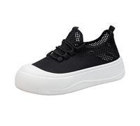 Generisch Trainers, Women's Casual Shoes, Summer Mesh, Breathable, Comfortable Walking Shoes, Plain, Slip-On, Thick Sole, Cushioning Sports Shoes, Outdoor, Hiking, Casual Summer Shoes with Laces, EU