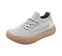 Generisch Trainers Women's Memory Foam Sports Shoes, Platform, Slip On, Robust Soles, Trainers, Lightweight, Breathable, Running Shoes, Outdoor, Sports, Running, Walking Shoes, gray, 8.5 UK