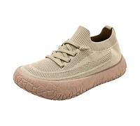 Generisch Trainers Women's Memory Foam Sports Shoes, Platform, Slip On, Robust Soles, Trainers, Lightweight, Breathable, Running Shoes, Outdoor, Sports, Running, Walking Shoes, khaki, 4 UK