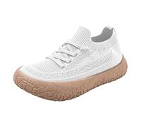 Generisch Trainers Women's Memory Foam Sports Shoes, Platform, Slip On, Robust Soles, Trainers, Lightweight, Breathable, Running Shoes, Outdoor, Sports, Running, Walking Shoes, White, 8.5 UK