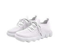 Generisch Trainers Women's Orthopaedic Shoes with Air Cushion Mesh Comfortable Breathable Fabric Shoes Sports Shoes Hiking Shoes Slip On Wide Feet Training Shoes Soft Bottom Walking Shoes, White, 4 UK