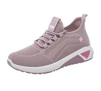Generisch Trainers, Women's Running Shoes, Summer Mesh Breathable Sports Shoes, Lightweight, Slip-On Soft Sole, Trainers, Outdoor Running, Workout, Walking Shoes with Laces, EU 35-39, light purple, 7