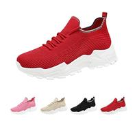 Generisch Trainers Women's Sports Shoes Summer Mesh Breathable Lightweight | Jogging shoes, plain, slip-on soft sole, elevation trainers, outdoor running, casual summer shoes with lacing, 35-40 EU