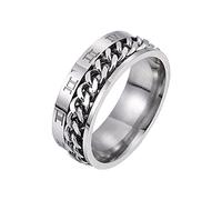 Generisch Transmission Personality Domineering Siple Titanium Ring Rotating Ring Men's Roman Jewelry Rings Jersey Rings, one size, Titanium steel, No Gemstone