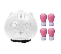 Generisch Transparent Breathable Cat Muzzle with Head Guard for Safe Claw Care Relaxed Bathroom Use (A)