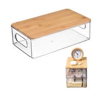 Generisch Transparent Storage Box - Dustproof and Stackable | Japanese Style PET Organiser for Kitchen, Pantry, Jewellery, Stationery, Worktop, Multi-Purpose Storage Solution