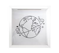 Generisch Travel Box for Memories, Space Theme Storage Frame with Hooks, Top Loader Memory Box, for Adventure Travel, Photos, Museums, Memorials, Concerts, Wall Mounting or