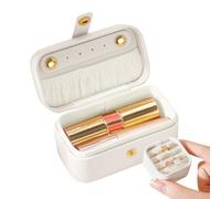 Generisch Travel Jewellery Case - Travel Size Jewellery Storage Case - Multiple Compartments Waterproof PU Leather for Rings Bracelets Necklaces Earrings Lipstick