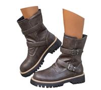 Generisch Trekking Half Boots Women's Elegant Short Ankle Boots Comfortable Ankle Boots Retro Slip Ankle Boots Evening Winter Boots Foot Bed Transition Boots Outdoor Boat Shoes, O Brown, 7 UK